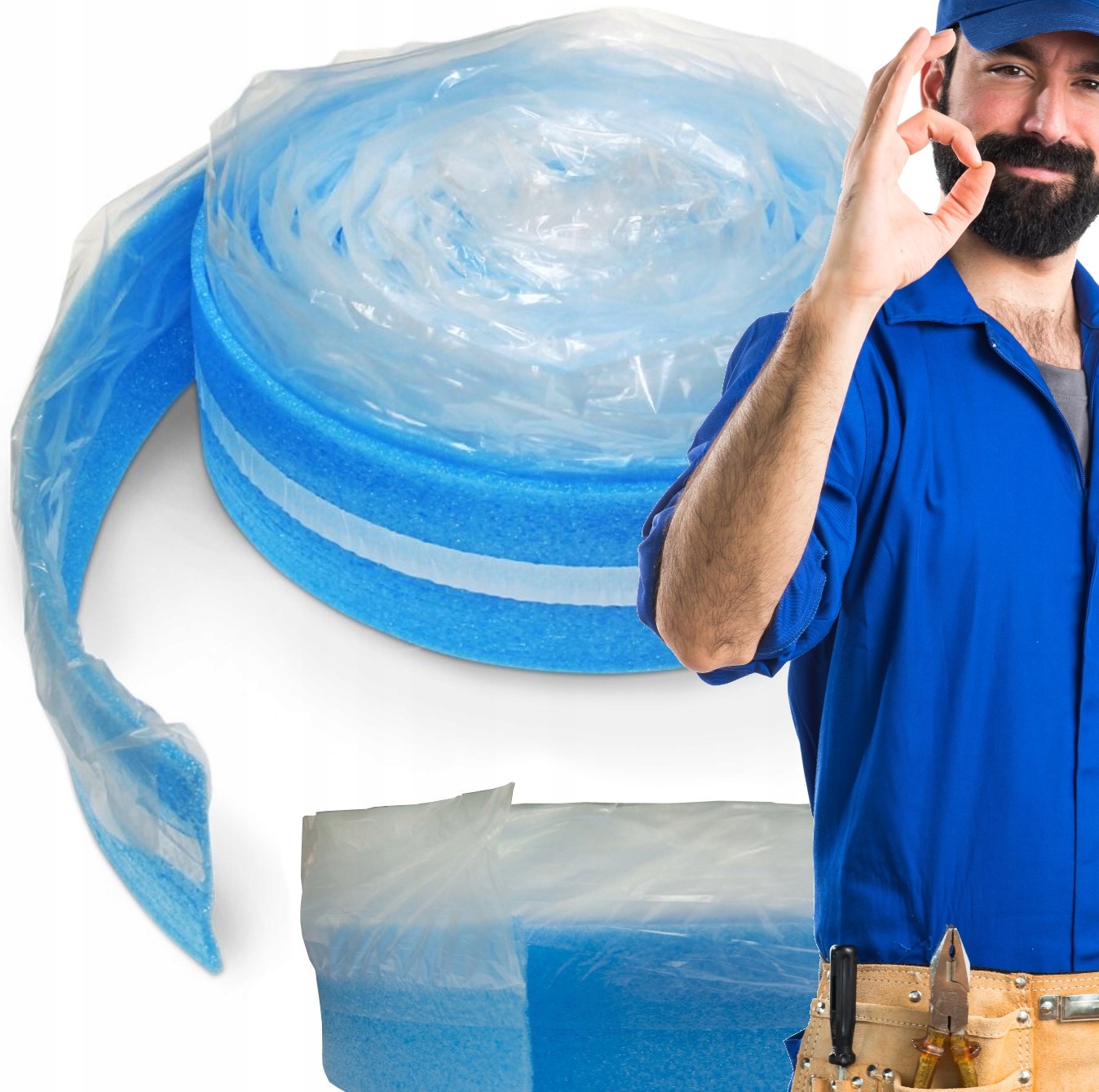 Expanzná expanzná páska s fóliou a lepom 8 mm foam 50mb