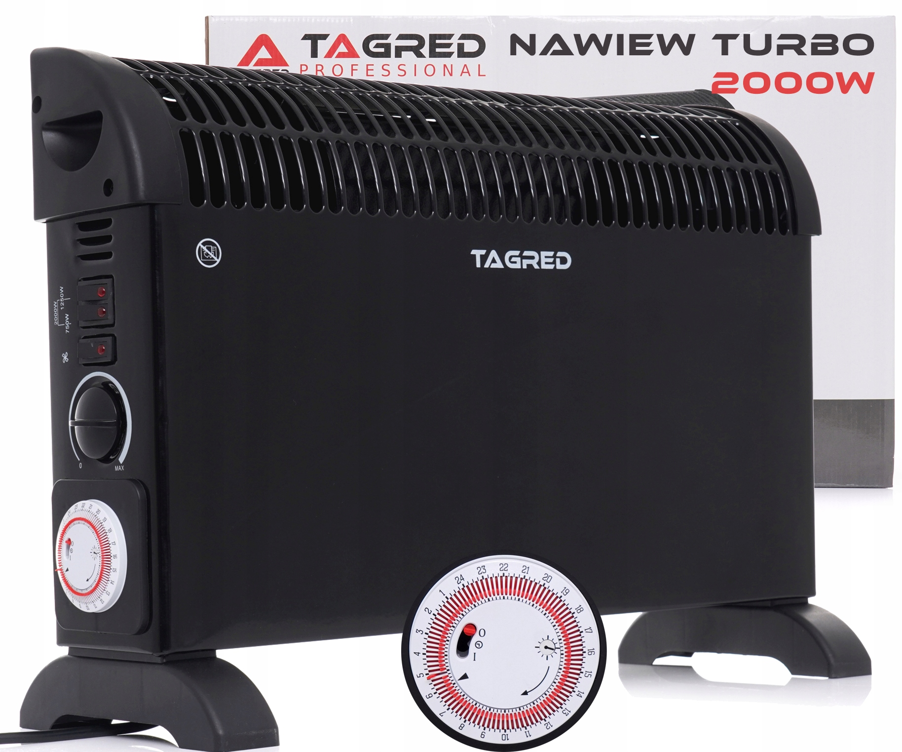 Konvektor TAGRED 2000 W, čierny