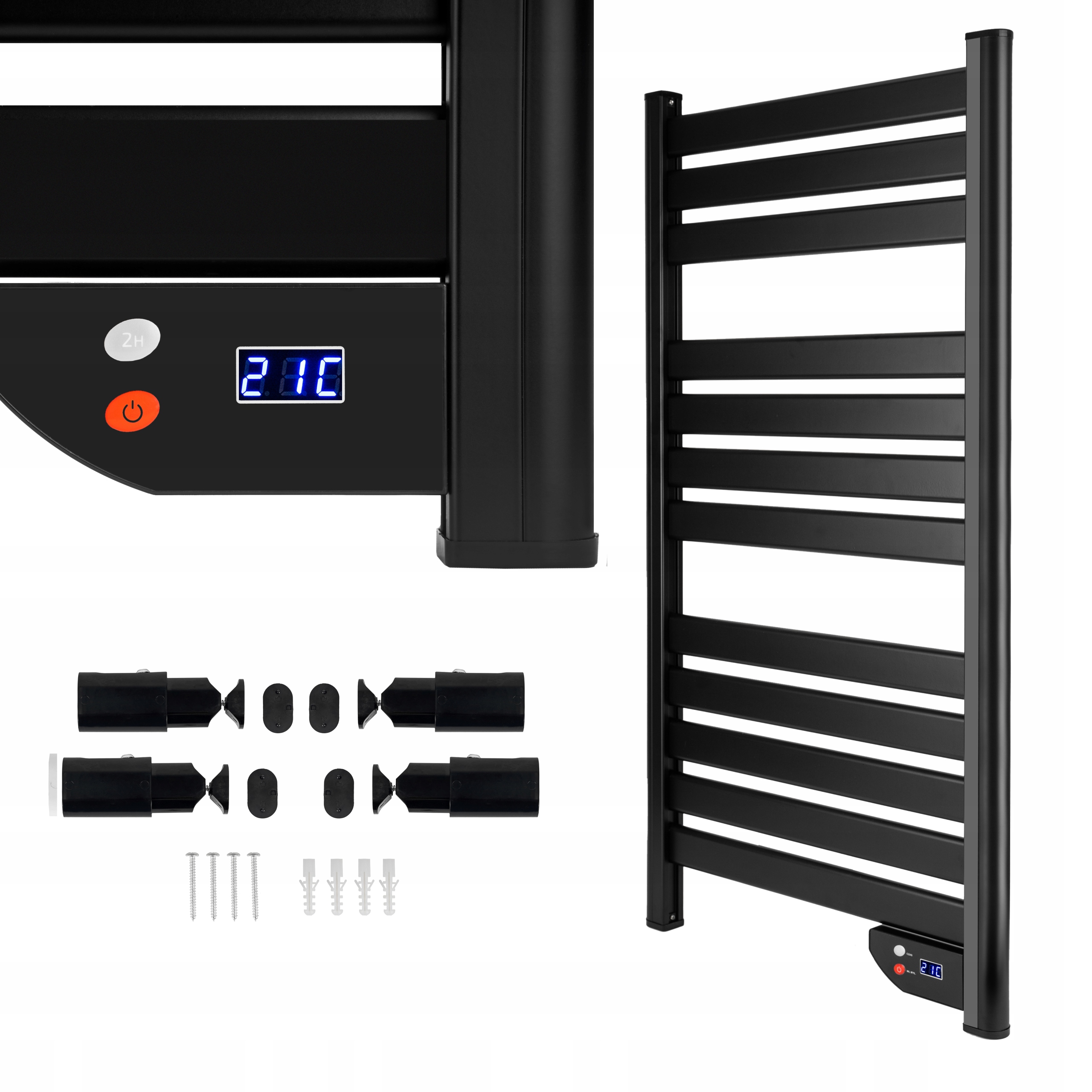 Gruber Heizung elektrický kúpeľňový radiátor 500 W 560 x 1020 mm čierny