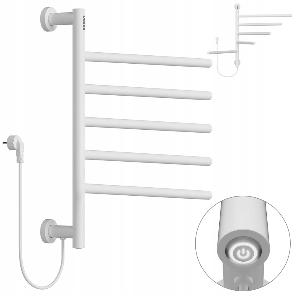 EBERG elektrický kúpeľňový radiátor 80 W 500 x 662 mm biely