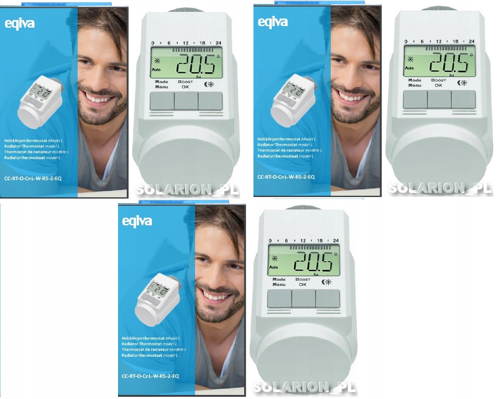 Elektronická termostatická hlavica eQ-3- L x 3 ks