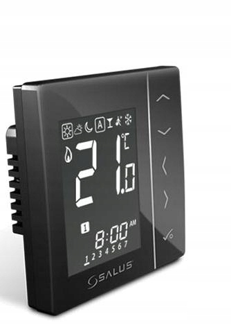 Čierny elektronický týždenný izbový termostat