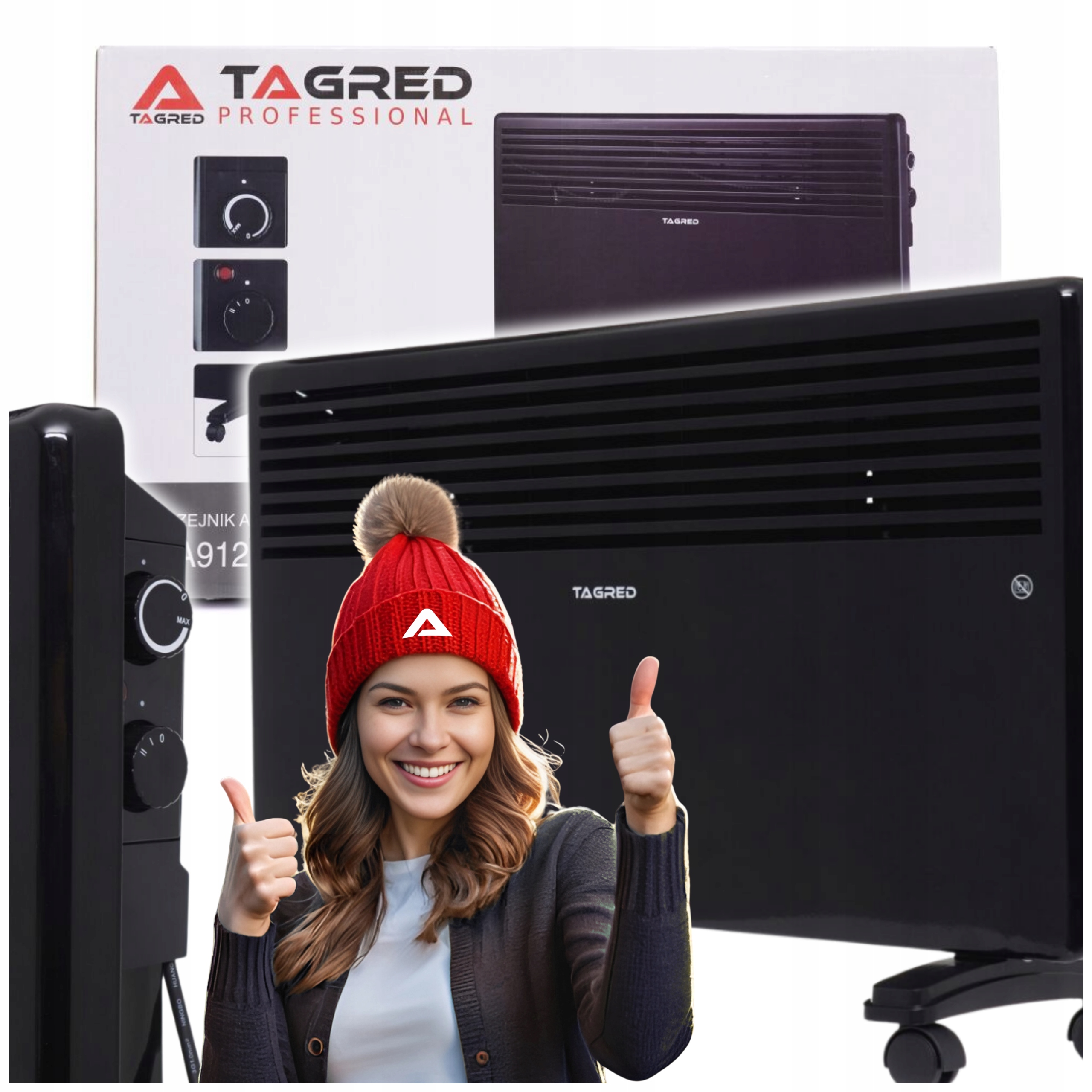 Konvektor TAGRED 2000 W, čierny