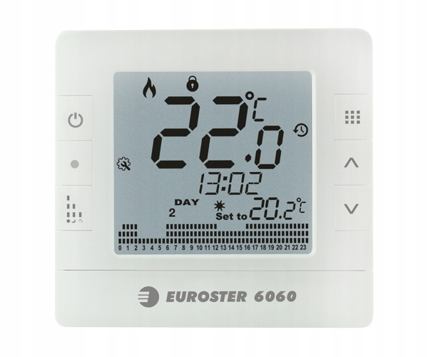 Euroster 6060 týždenný termostat, drôtový
