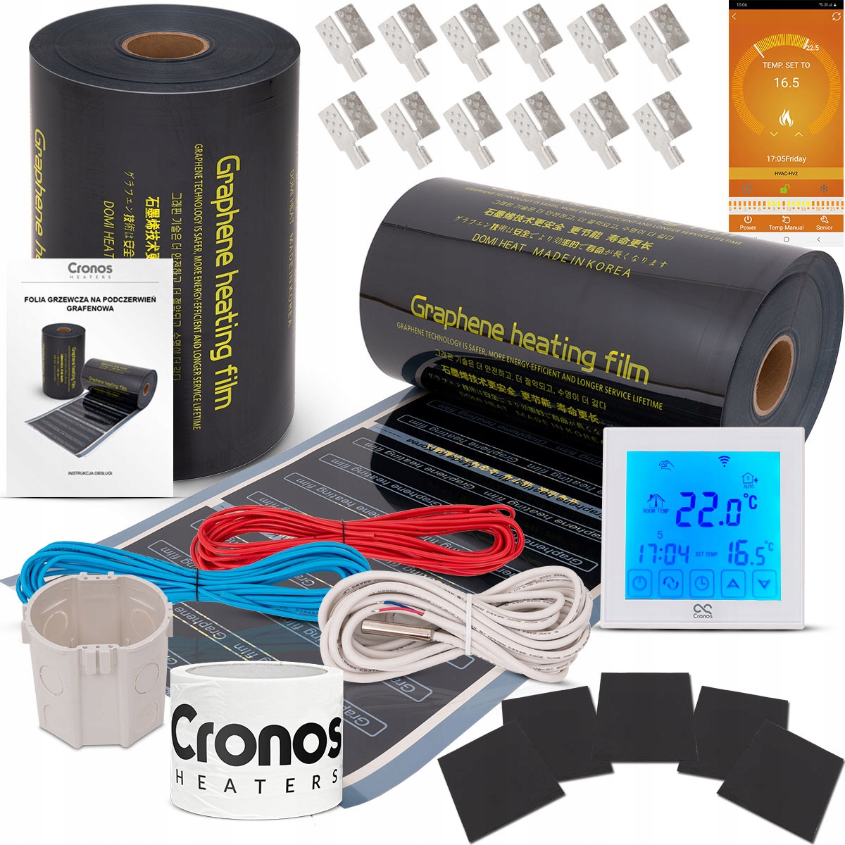 Mat vykurovacia fólia grafenová IR 220 W / m² – 10m² wifi