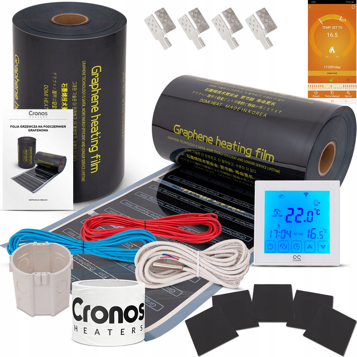 Mat kúrenia fólia grafen IR IR 220 W / m² – 1m² wifi