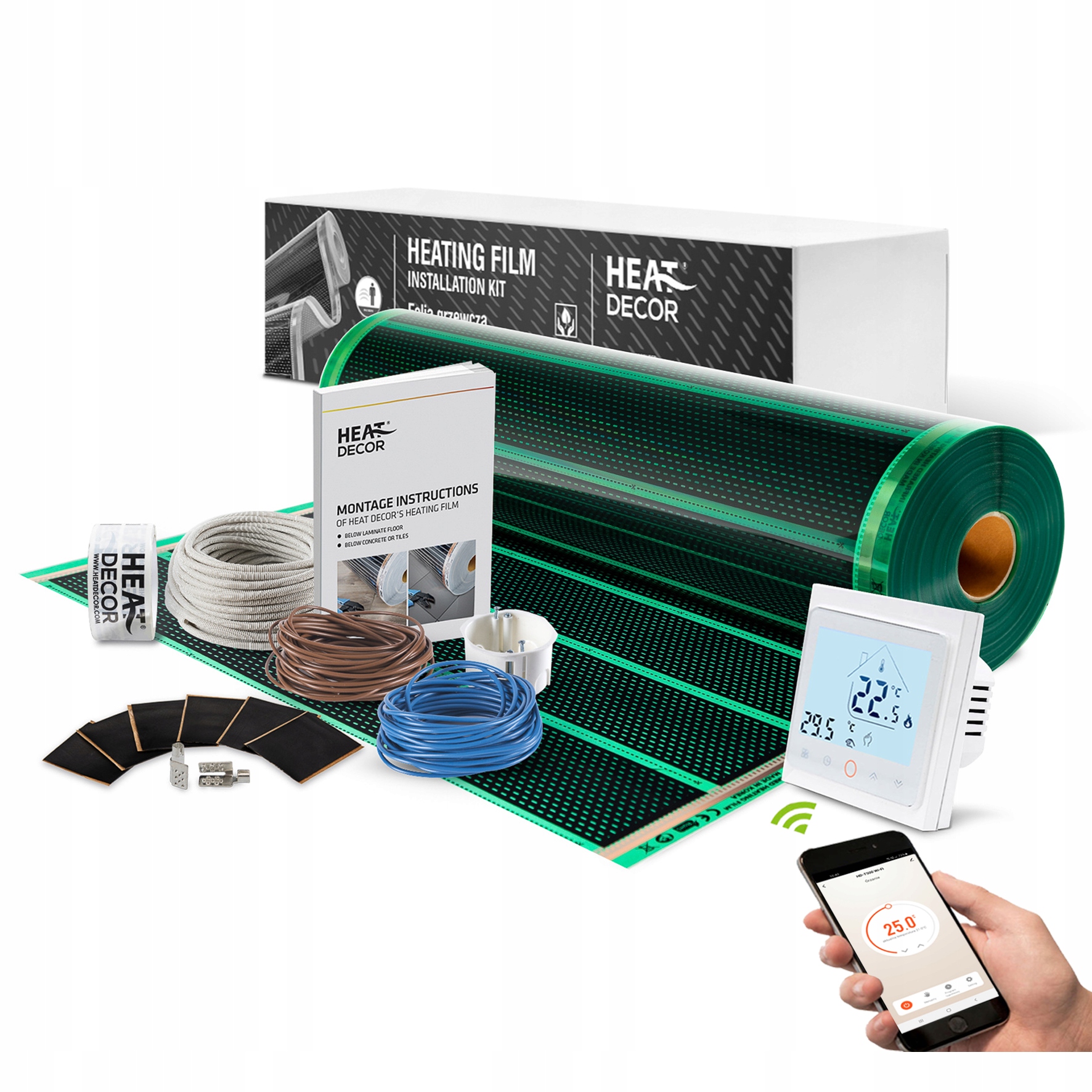 Fólia vykurovacia podložka infračervená 220 W / m² WiFi-8m²