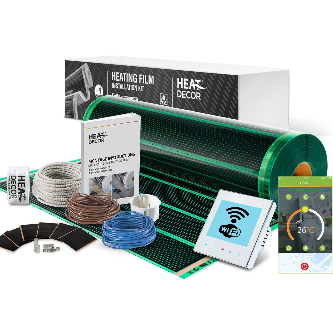 Fólia vykurovacia podložka 80 W / m² WiFi-32m²