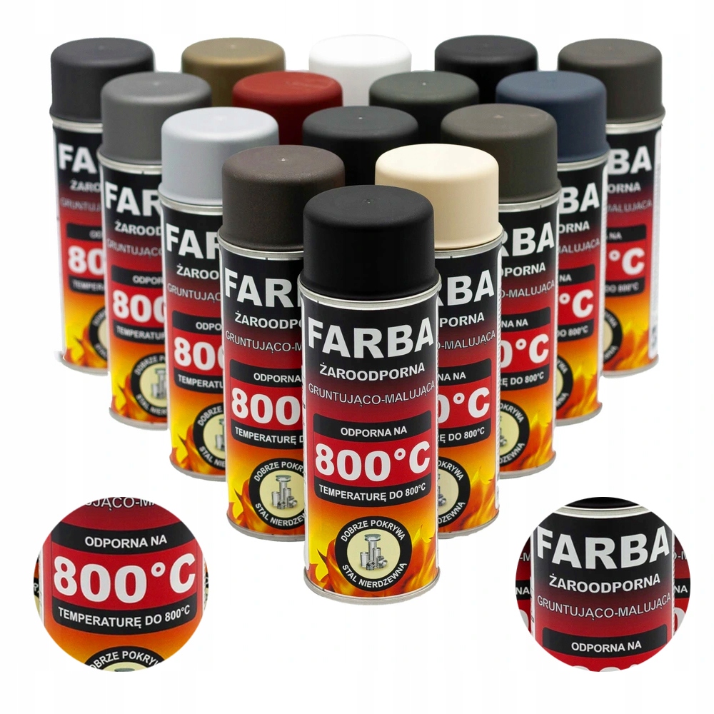 Komínový systém, príslušenstvo - Žiaruvzdorná farba v spreji 400 ml Hansa 16 farieb