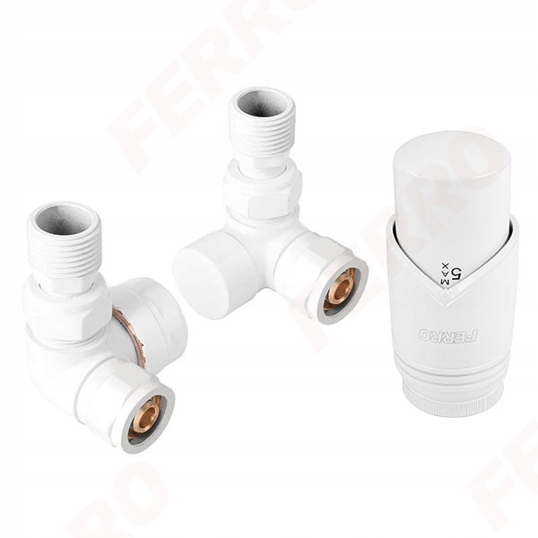 Axiálna termostatická sada Ferro 1/2 ”biela - Z