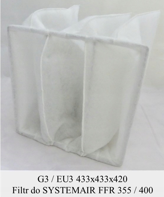 Filter EU3 pre SYSTEMAIR FFR355 / 400 (433x433x420)