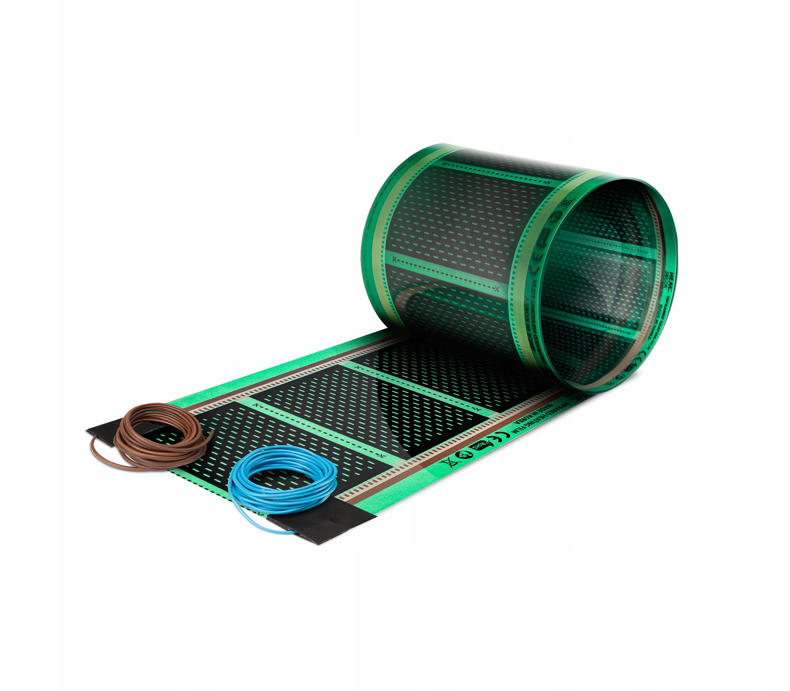 K vykurovacej fólii boli pripojené drôty 80Wm-4 m
