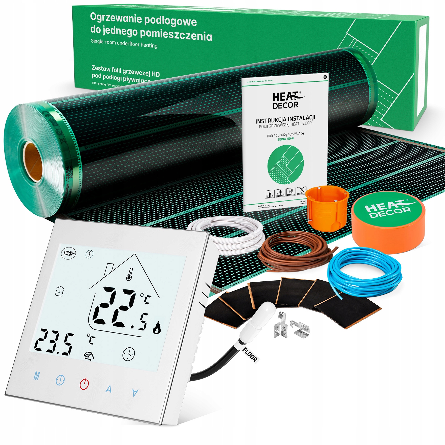 Vykurovacia fólia HD-G | Termostat T1000.W | 140 W/m² | Súprava 9 m²