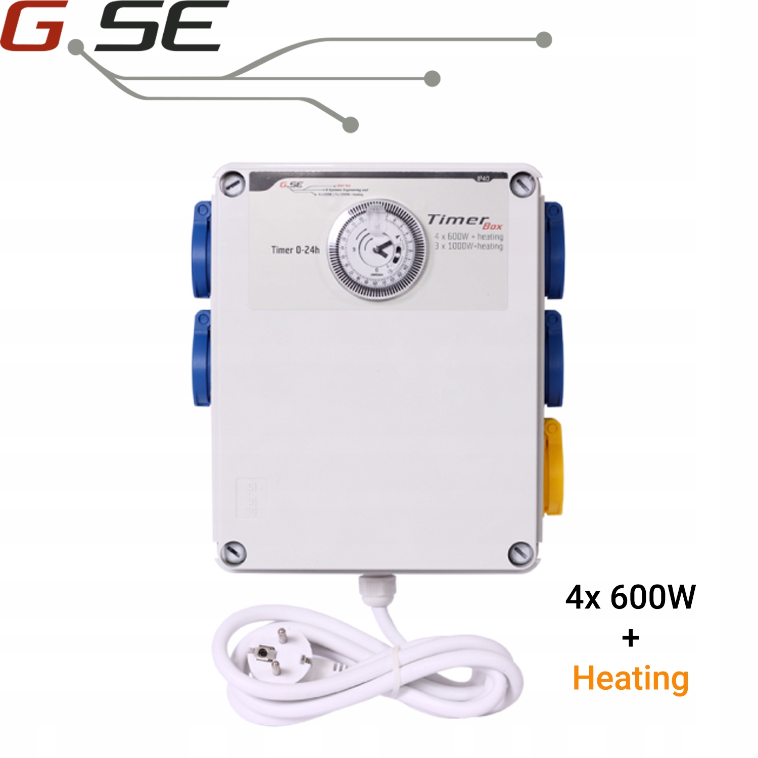 Regulátor – G.SE Timer Box II 4 × 600 W + vykurovacie relé čas