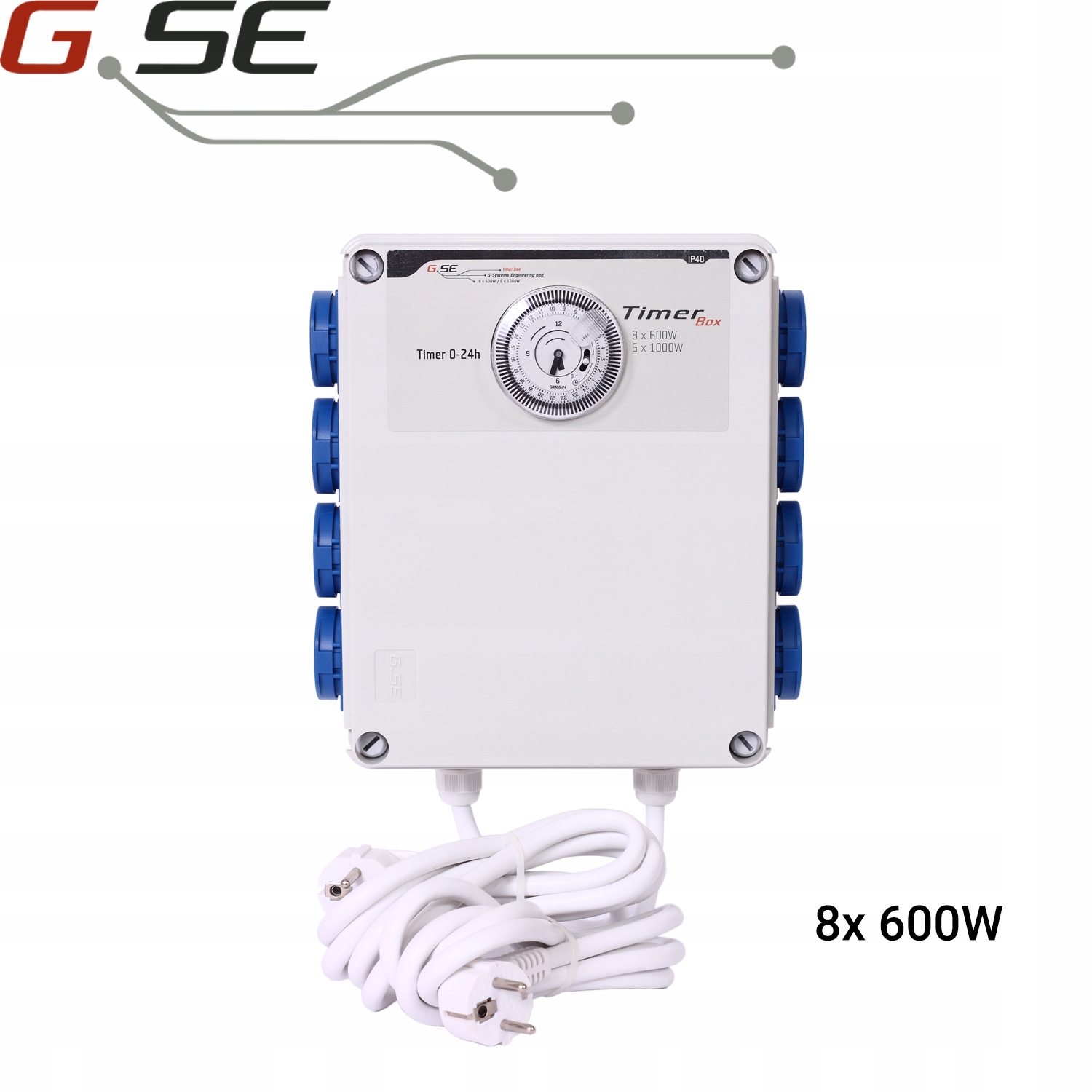Regulátor – Časové relé G.SE Timer Box II 8 × 600 W