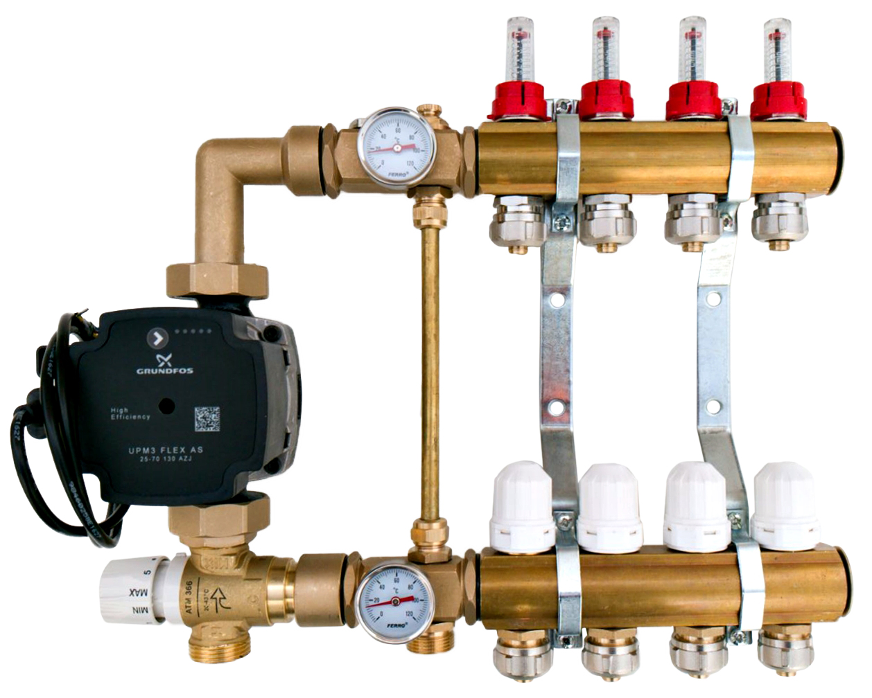 Rozdeľovač GRUNDFOS 2 s PUMP GROUP pre podlahy
