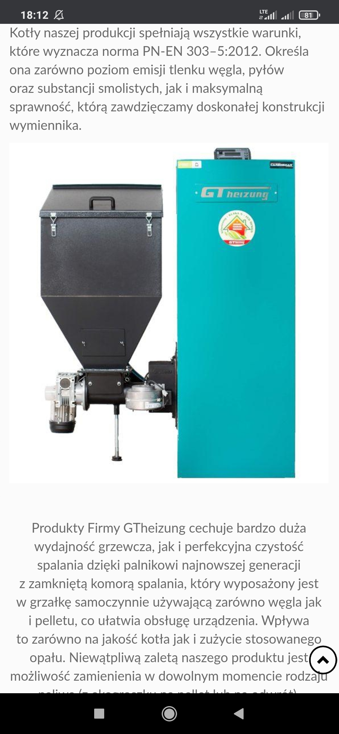 Pec GTHEIZUNG triedy 5 - ekologické hrachové uhlie