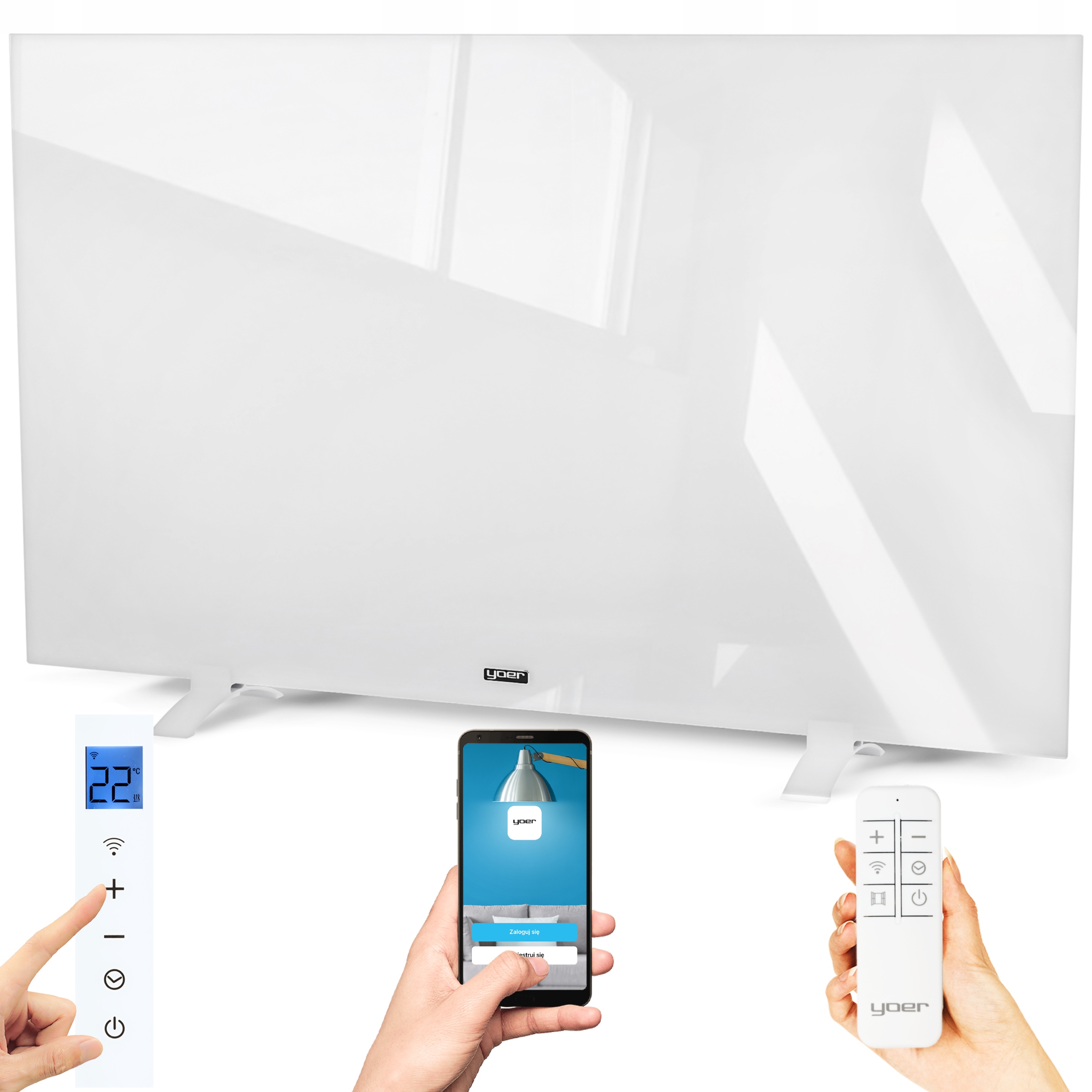 Infražiarič Elektrický ohrievač Yoer 600W WiFi + časovač + DIAĽKOVÉ