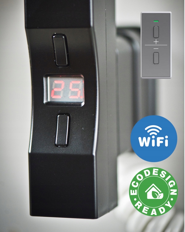 Ohrievač Heat Pol h + WiFi 900 W – hranatý – čierna mat
