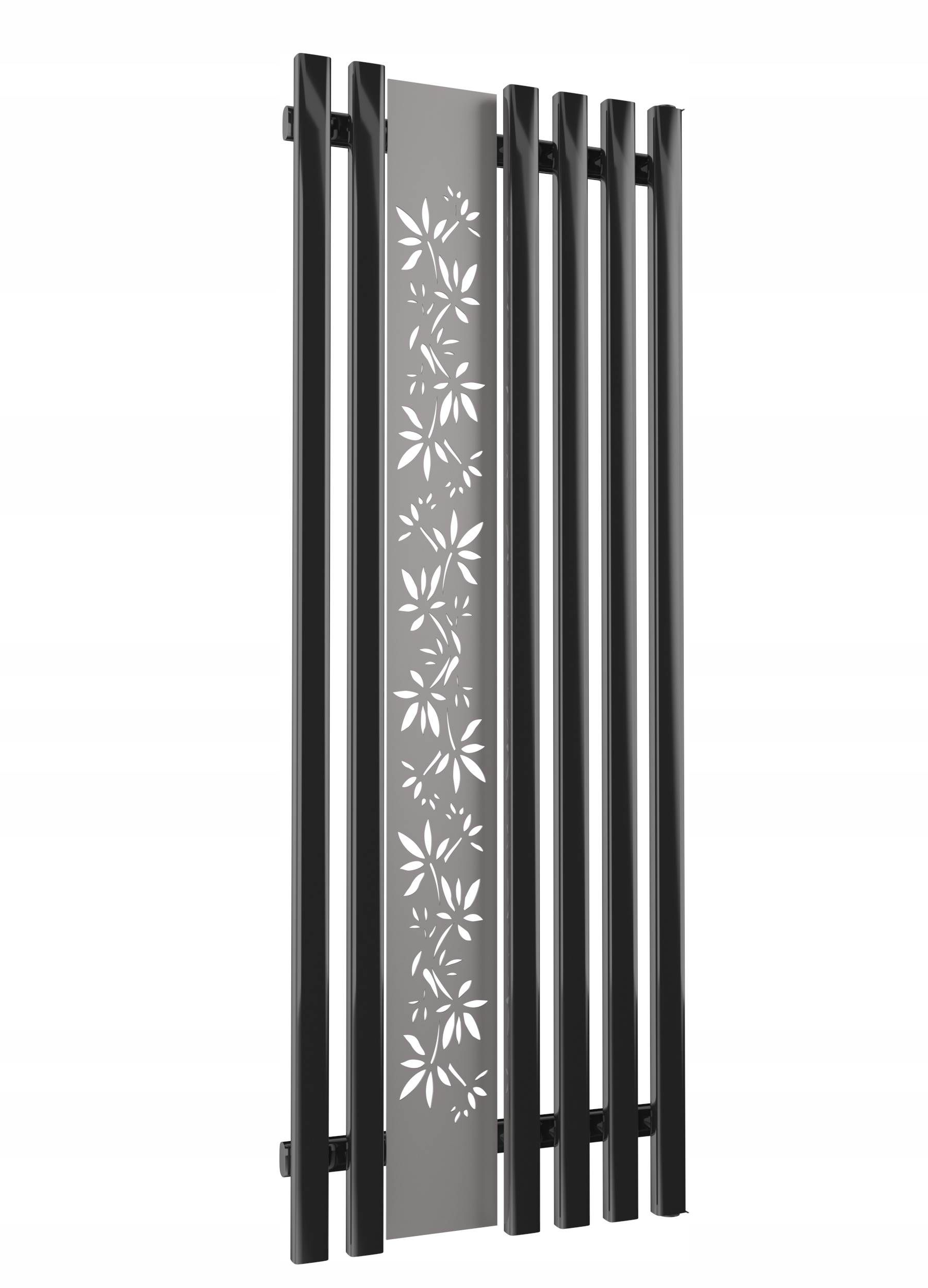 Dekoratívny radiátor FLOWER 140 × 60 Black Gloss