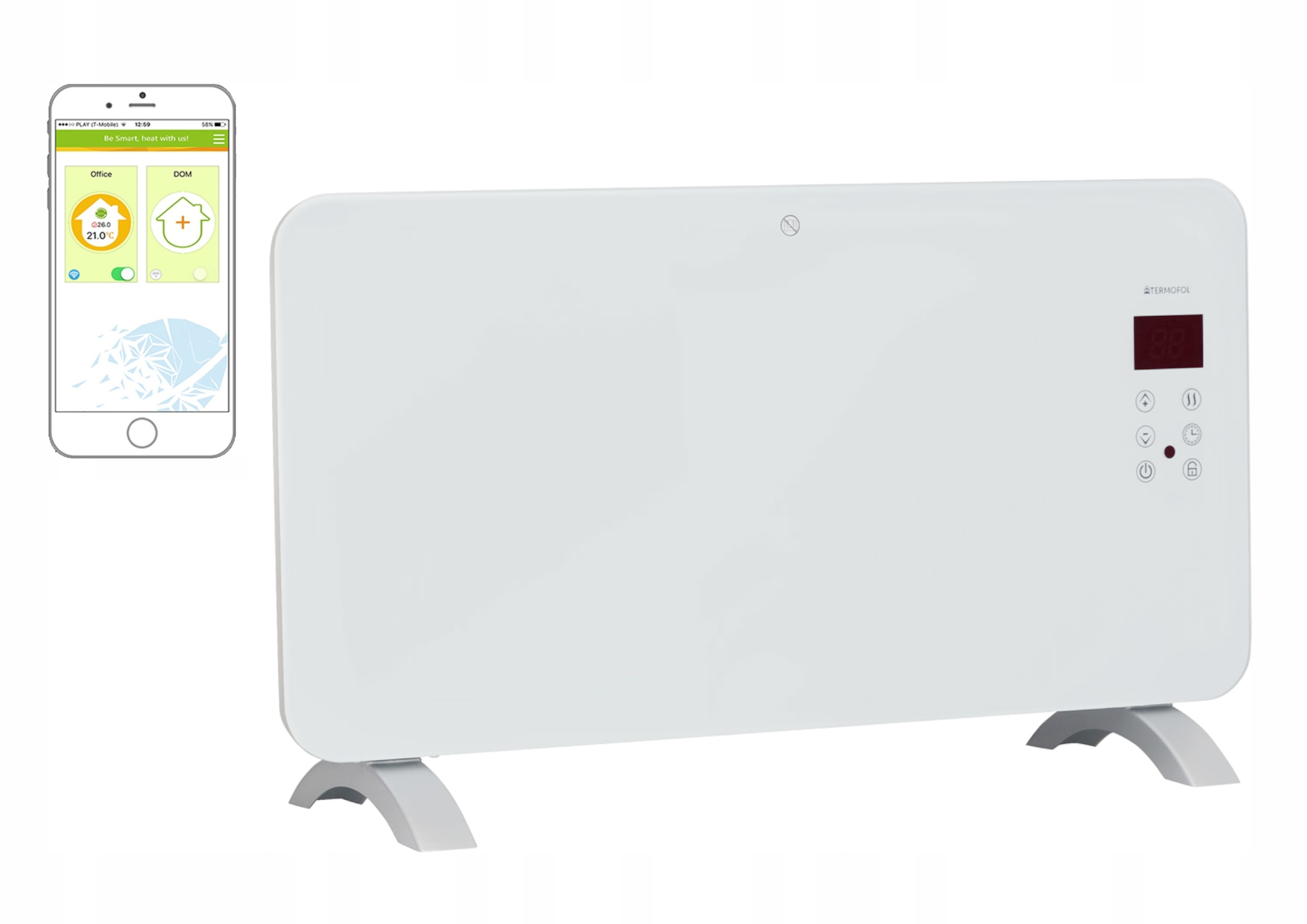 Predný elektrický ohrievač skla WIFI s výkonom 1500 W