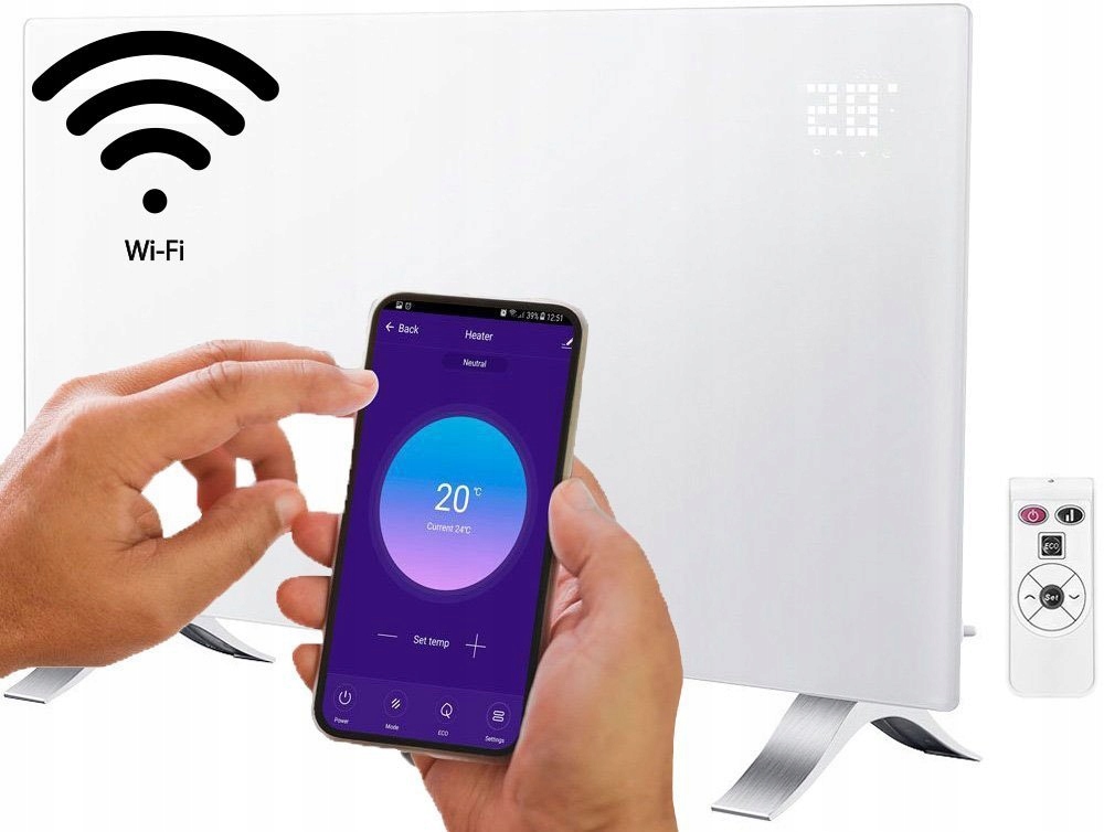 1500 W Neo Wi-fi elektrický ohrievač konvektorov