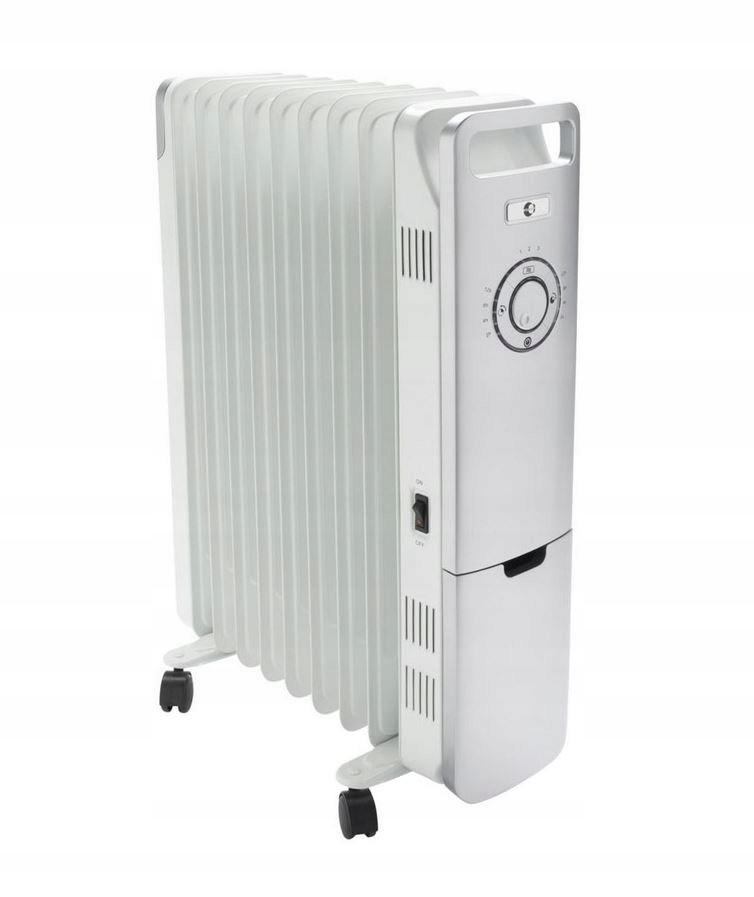 Olejový ohrievač sivý 2 500 W elektronický termostat