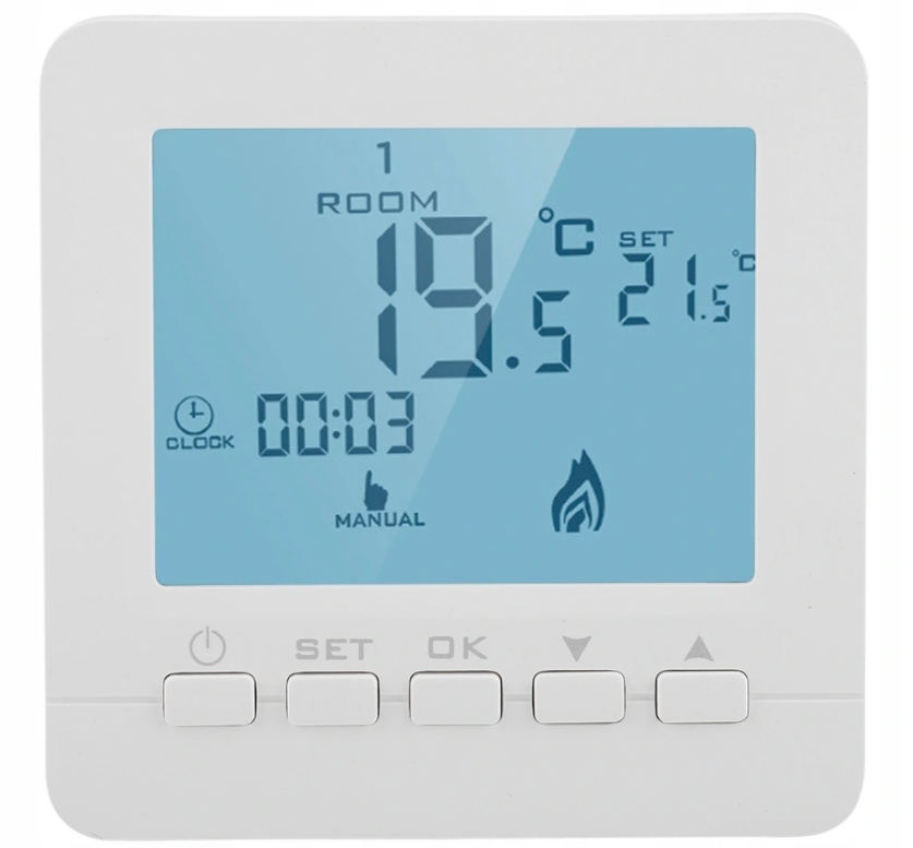 HY02B05-2BW DIGITÁLNY STENNÝ TERMOSTAT PRE KOTOL