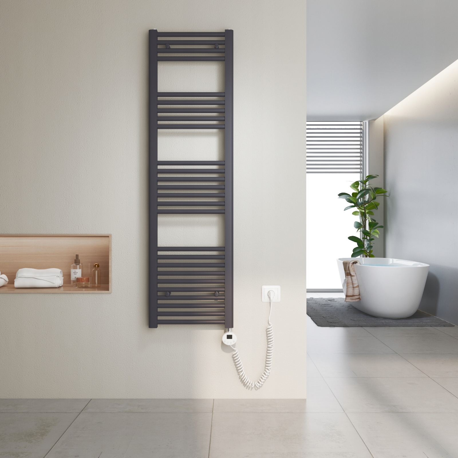 Heilmetz elektrický ohrievač uterákov 140x40 cm antracit (500W, pre 6m²)
