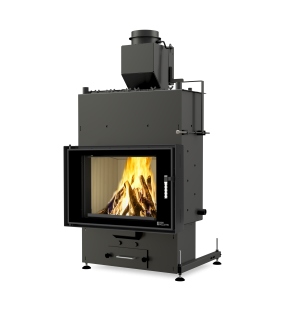 Hybridný krb na drevo a pelety LOUIS Aqua15 kW A+ Twin Glass