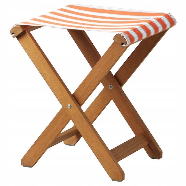 Stolička IKEA SOLBLEKT / stolička oranžová pruhovaná vonku