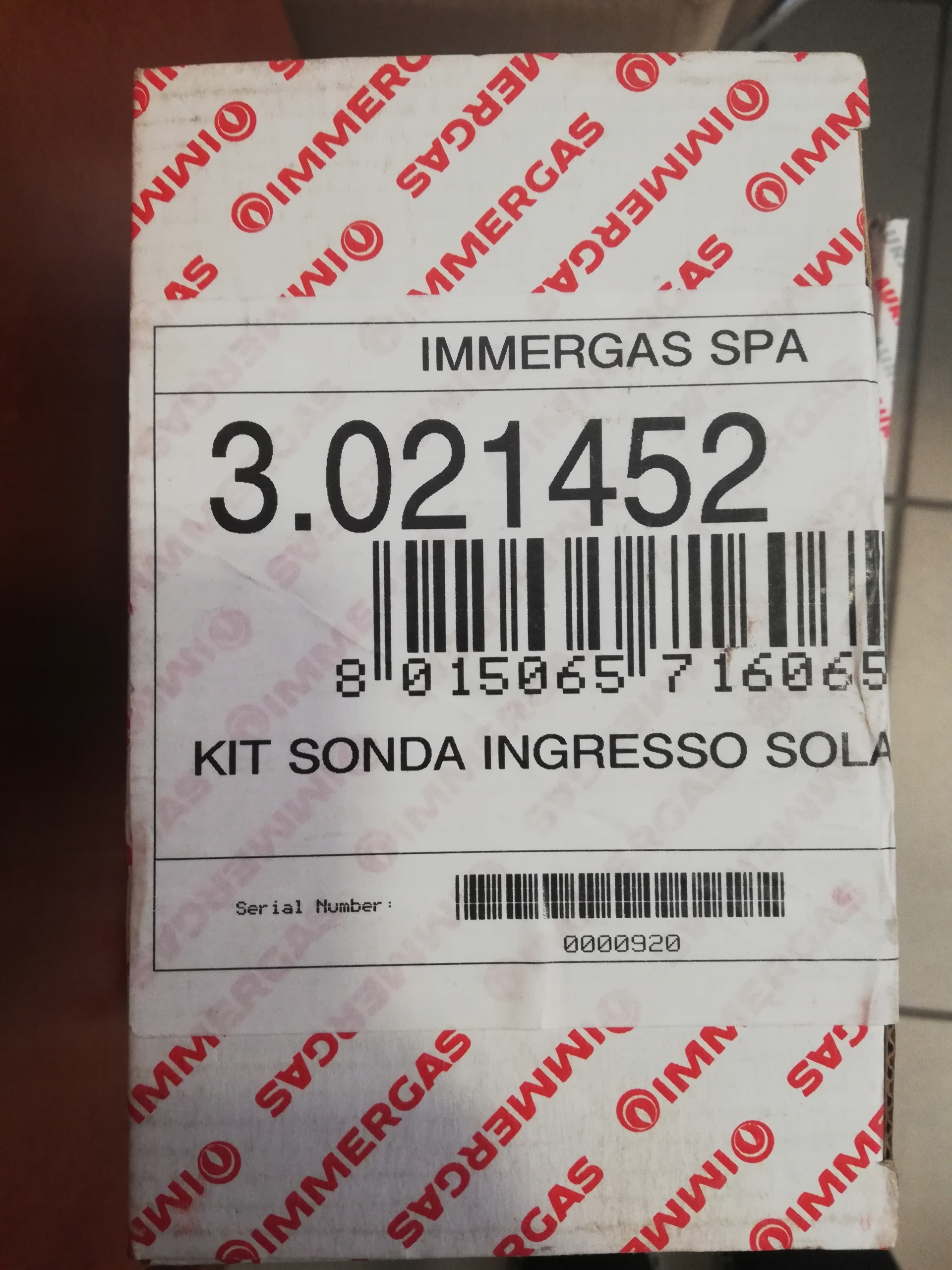 Sonda immergas pre vstup teplej vody prietokový kotol