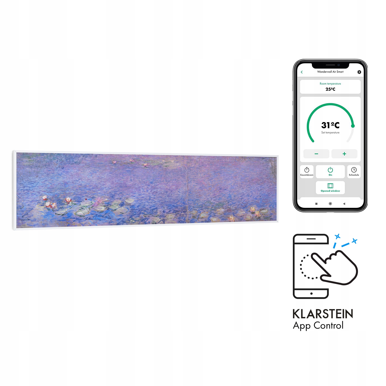 Klarstein infračervený vykurovací panel sálavý ohrievač 350 W smart