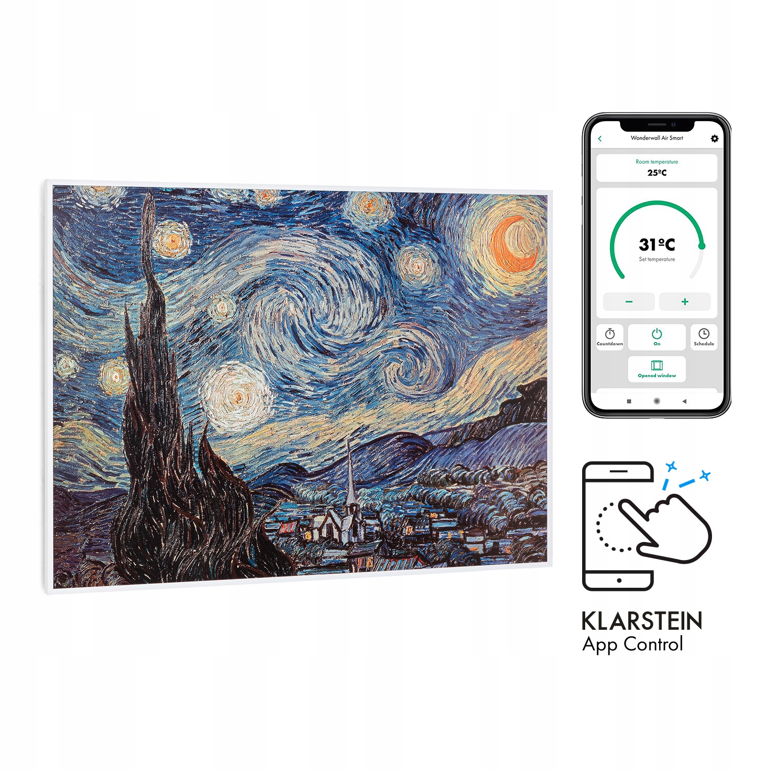 Klarstein Wonderwall Air Art Smart Starry Night infračervený ohrievač 80 x 60 cm 500 W
