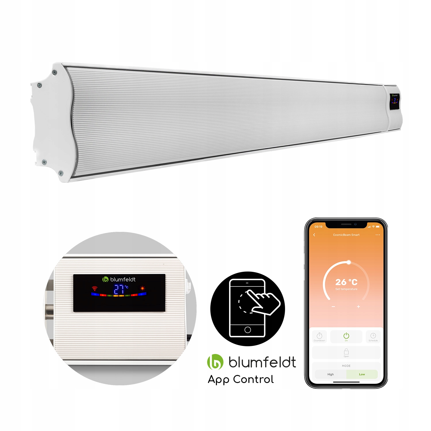 Elektrický ohrievač Klarstein Cosmic Beam Smart 3000 W