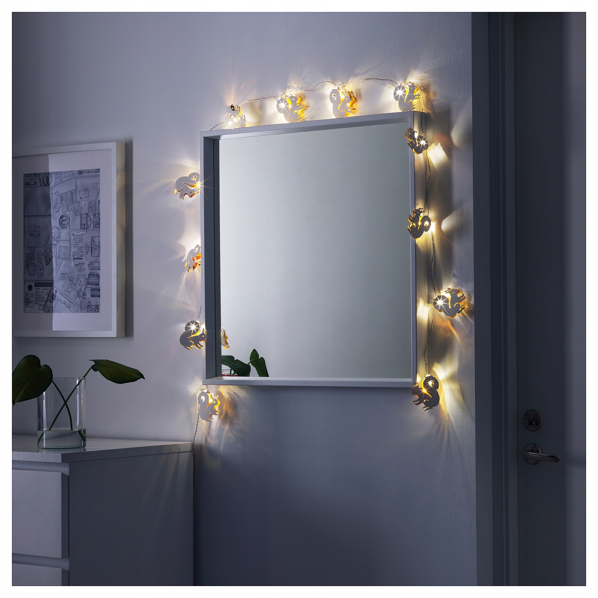 Ikea STRALA veveričia svetelná reťaz 12 LED bat.