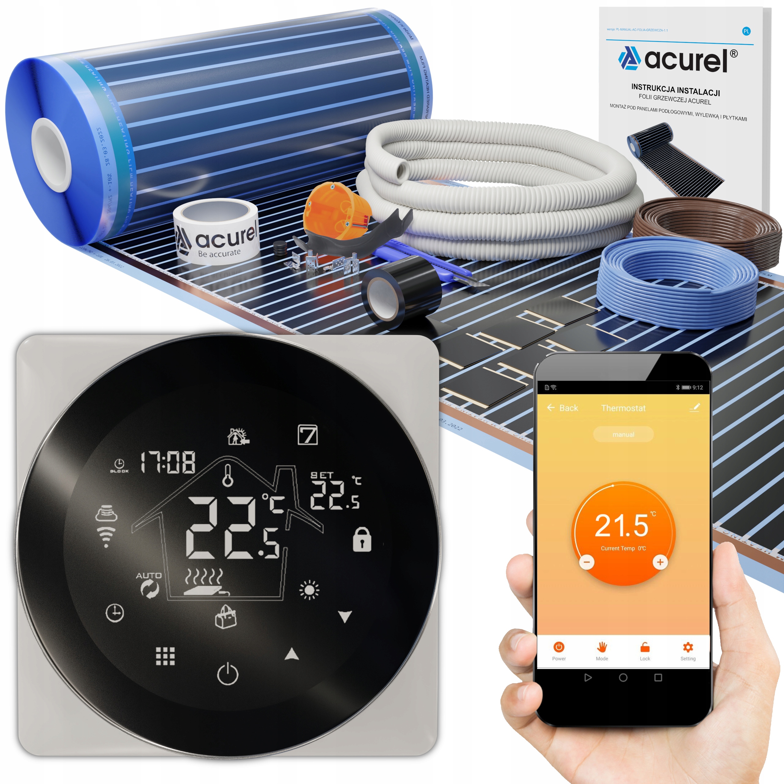 Infračervená vykurovacia fólia 220 W/m² WiFi – 1m²