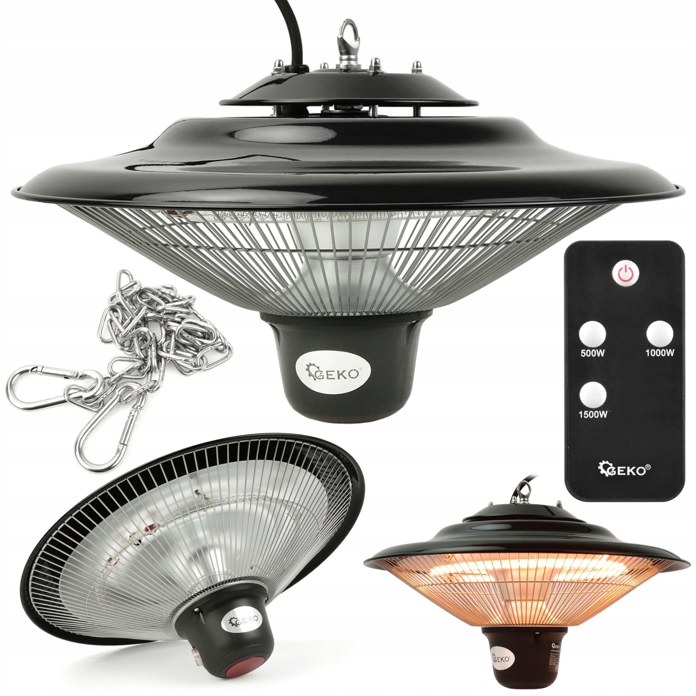 Sálavý stropný ohrievač s diaľkovým ovládaním 1500 W geko