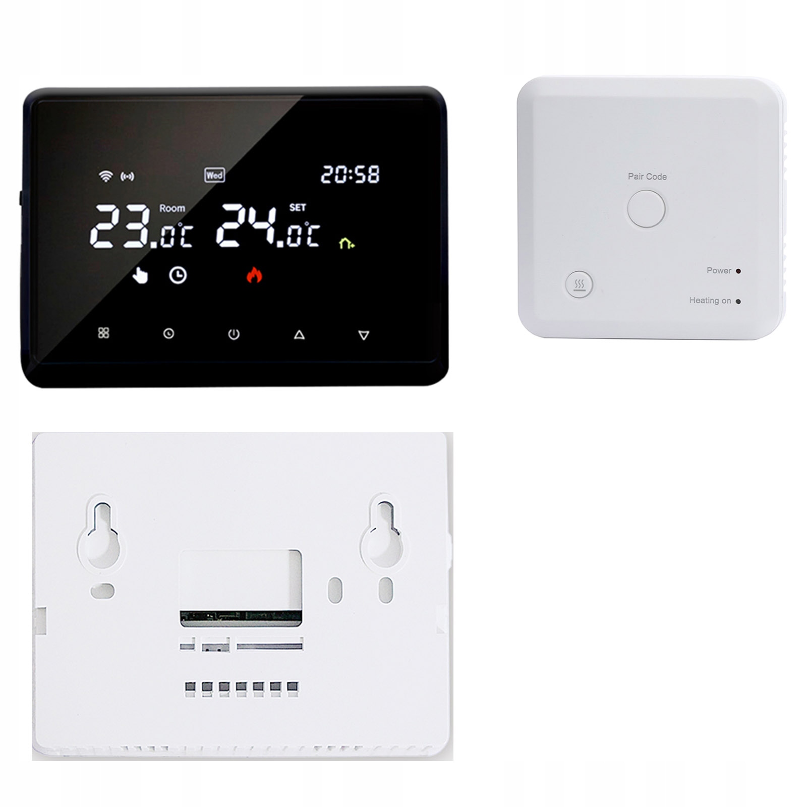Smart WiFi kotlový termostat s prijímačom Tuya Programovateľný čierny