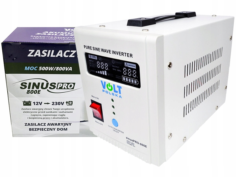 Invertor prietok 12-230V 800VA SinusPRO 800E pohotovosť