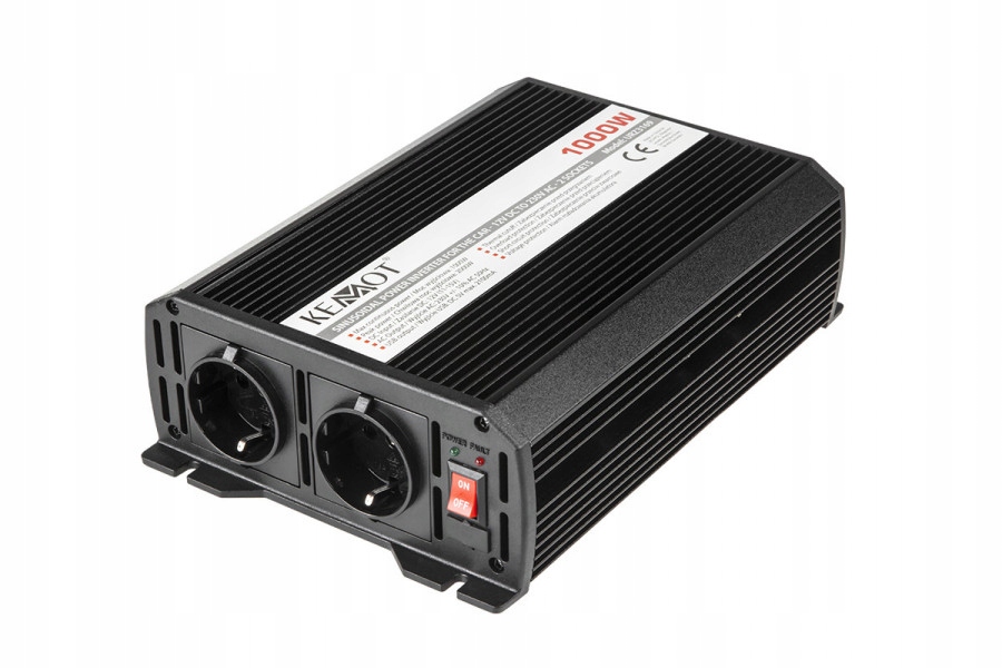 Kemot prevodník 12 v / 230 v 1000 W 2 výstupy f-typu