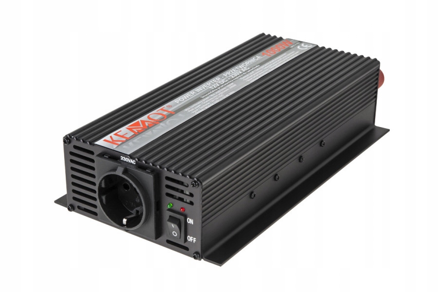 Kemot prevodník 12 v / 230 v 1000 W zásuvka f-typu