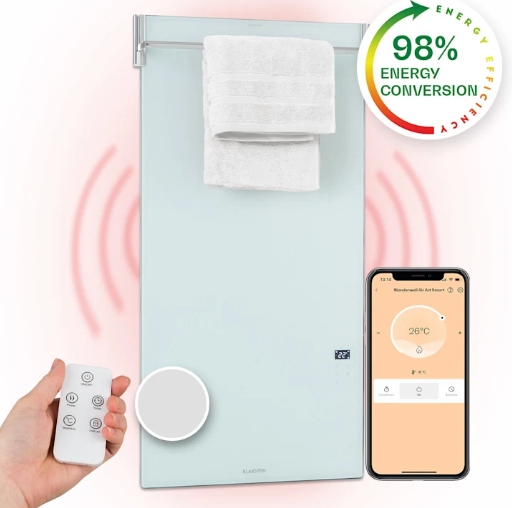Klarstein elektrický kúpeľňový radiátor 750 W 590 x 1120 mm biely