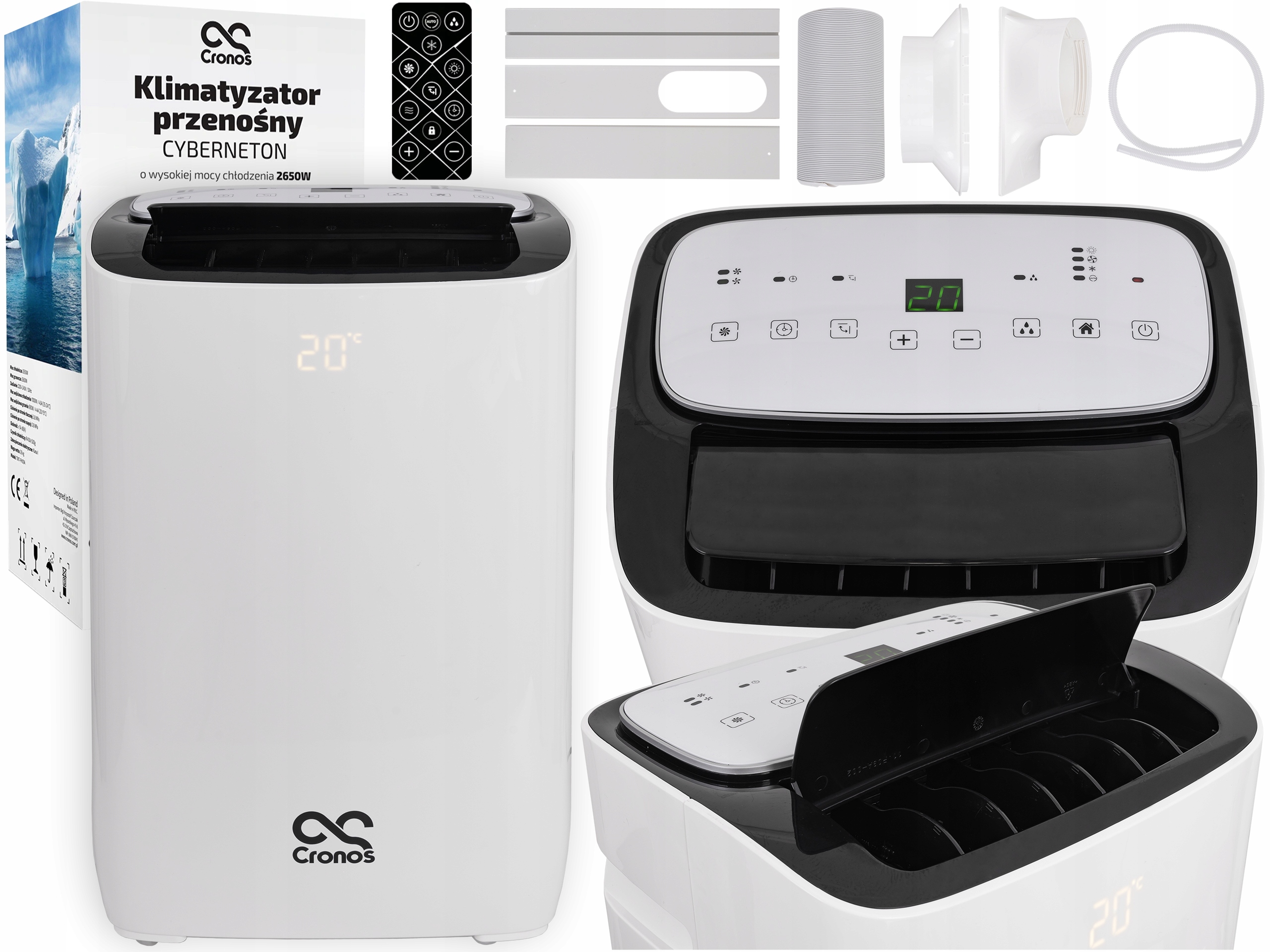 PRENOSNÝ KLIMATIZÁTOR KLIMATIZÁCIA 40m2 4v1 2,6kW