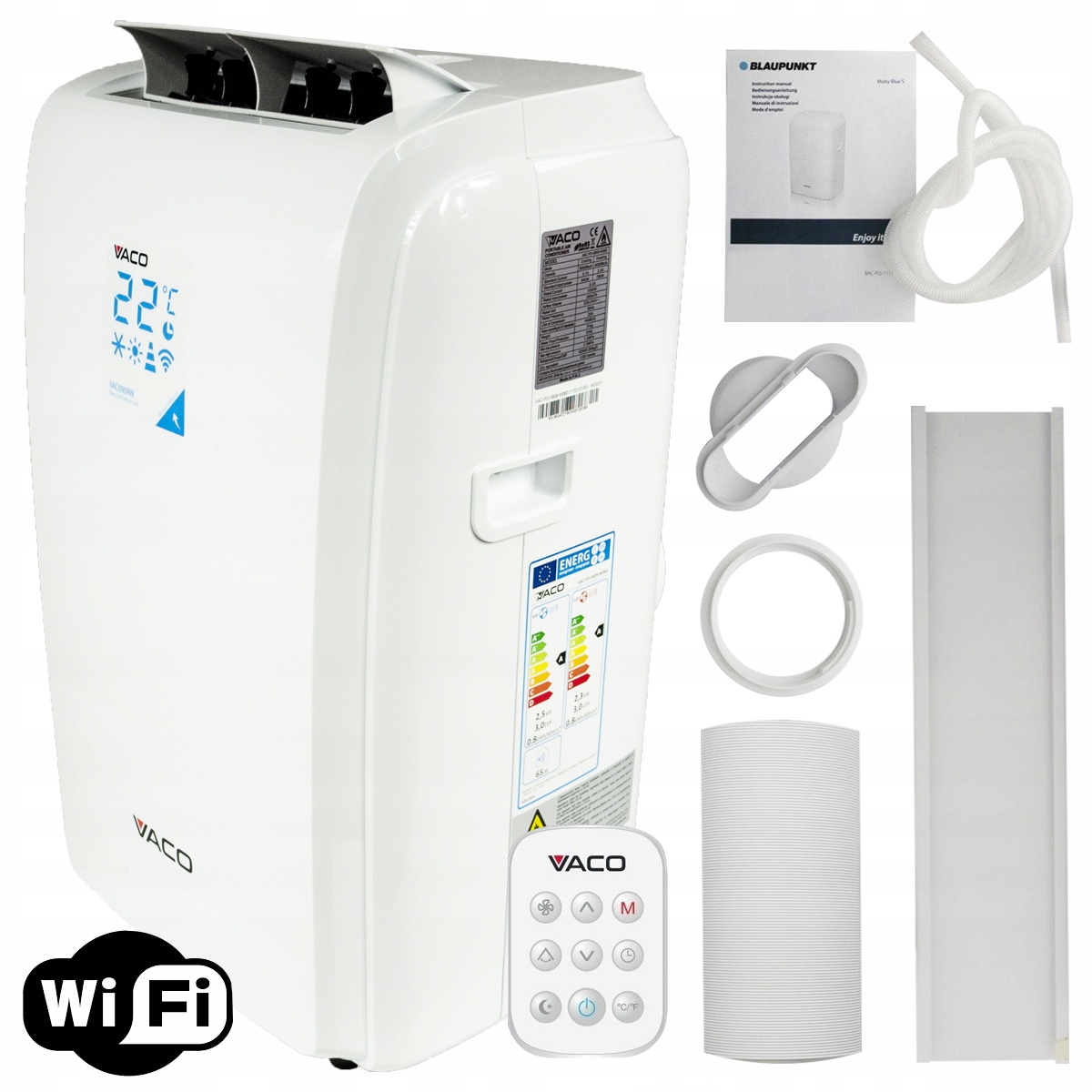 Prenosný klimatizátor vaco VAC0909 W 2,5 kW wi-fi