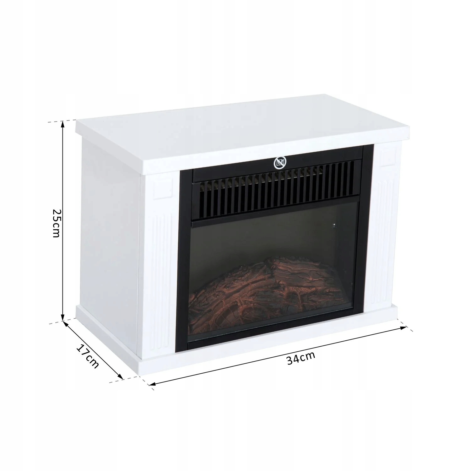 ELEKTRICKÝ KRB 1200W BIELY PLAMENOVÝ EFEKT