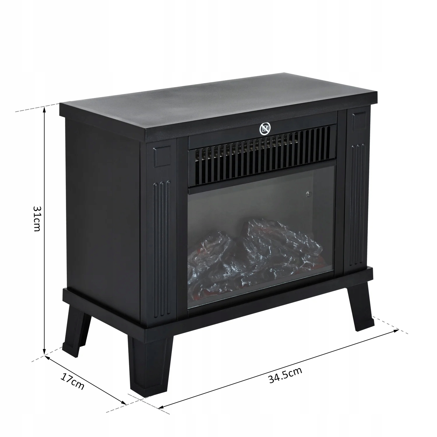 ELEKTRICKÝ KRB 1200W čierny HOMCOM