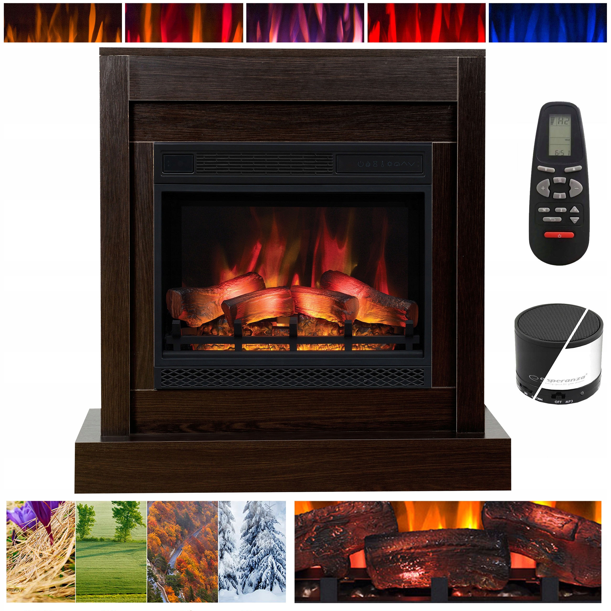ELEKTRICKÝ KRB LED 3D VIGO CLASSIC WENGE