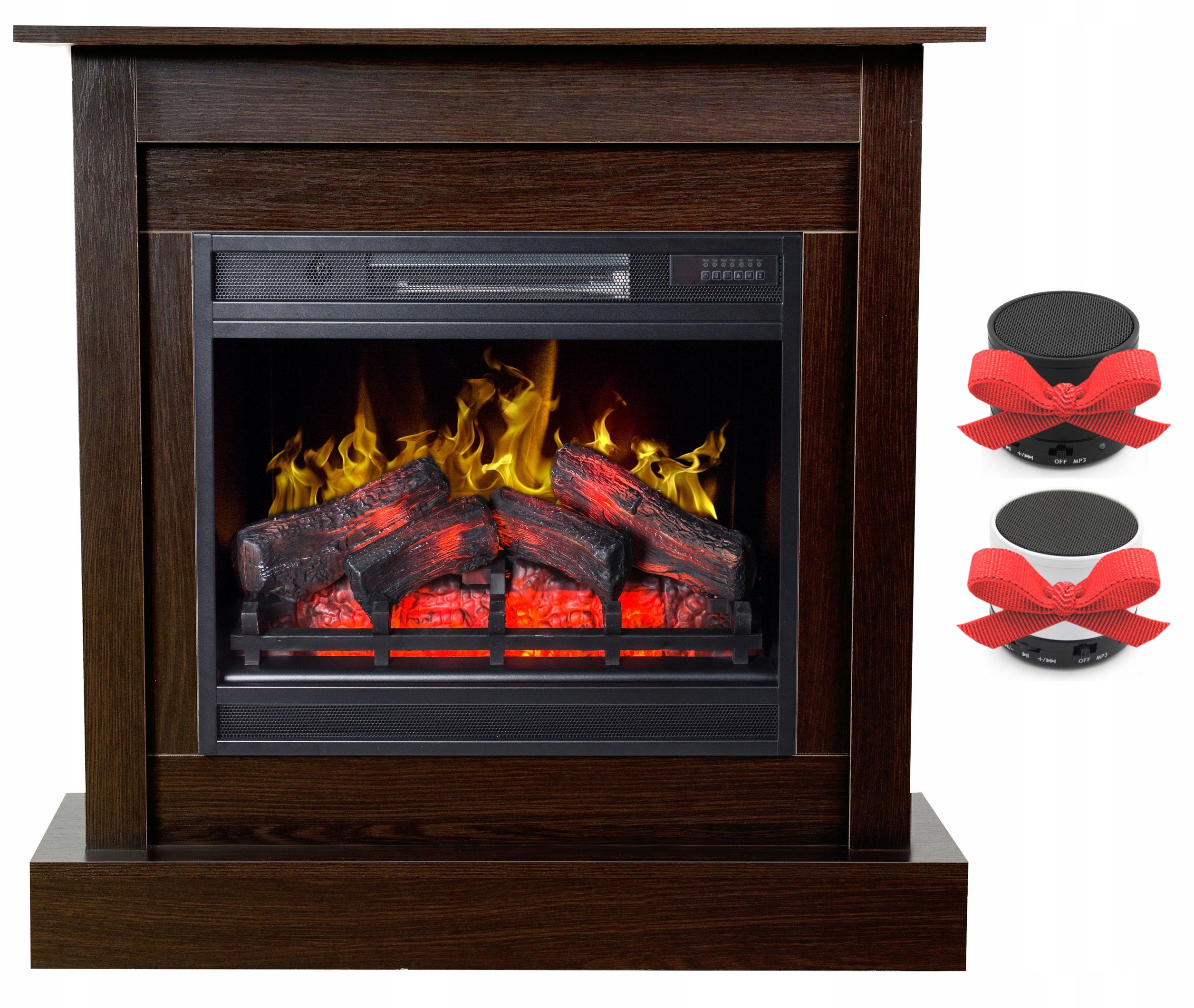 ELEKTRICKÝ KRB LED 3D VIGO WENGE CLASSIC 90CM