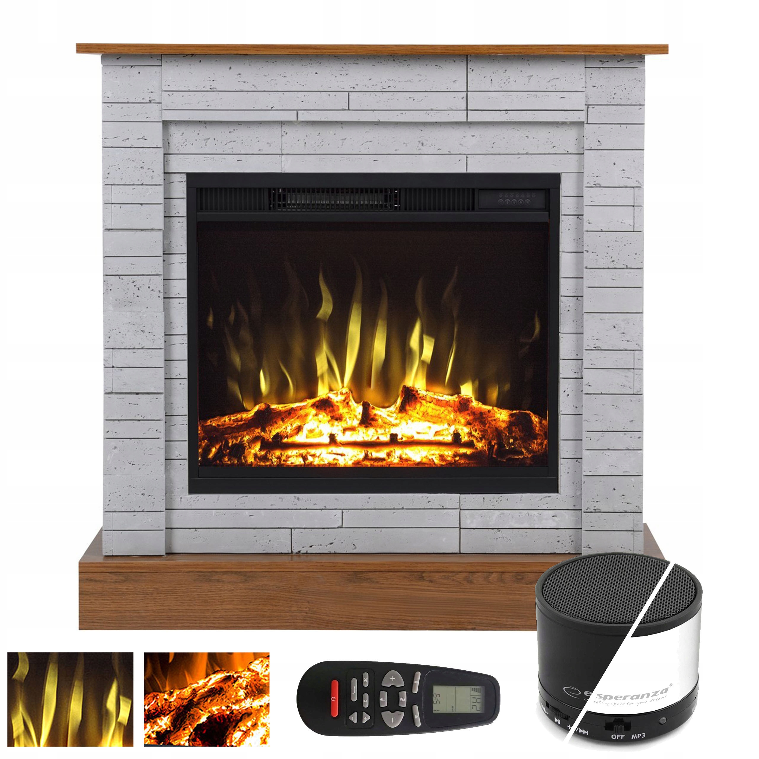 ELEKTRICKÝ KRB LED 90 CM BETÓNOVÝ DUB VIGO